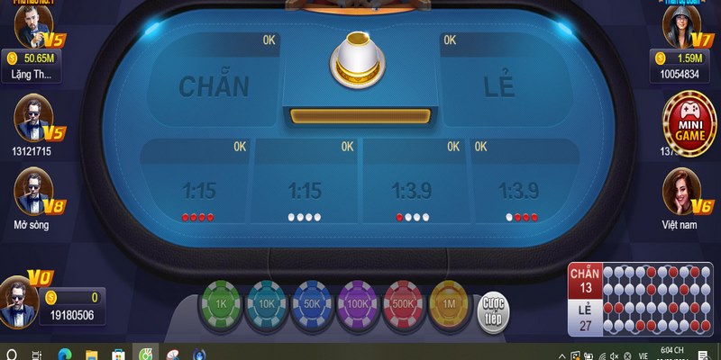 Trong giao diện chính của trò chơi xóc đĩa ở TDTC sẽ thấy danh sách các bàn chơi
